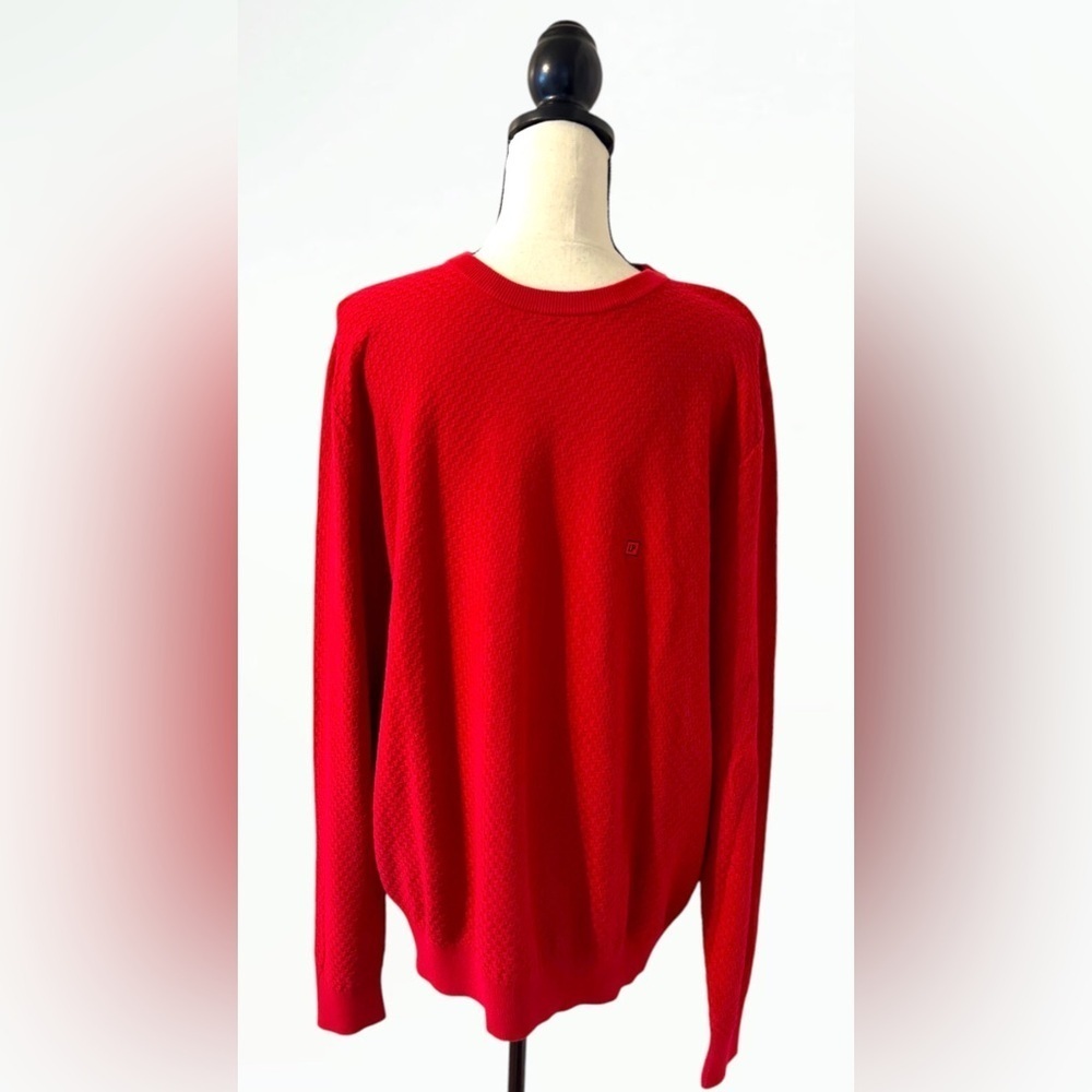Lion of Porches Red Waffle Sweater Size X-Large NWT